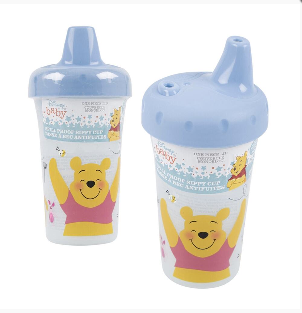 The First Years Disney 9oz Plastic Winnie Pooh Sippy Bin Cup: 2 pieces
